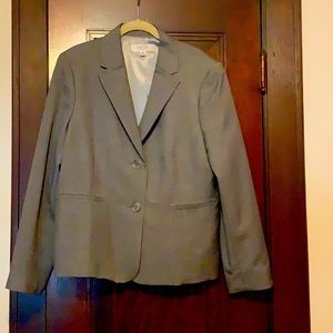 Kasper summer-weight lined grey suit jacket